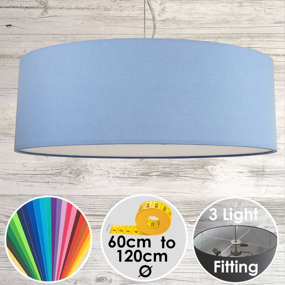 Large Drum Lampshade Sky Blue