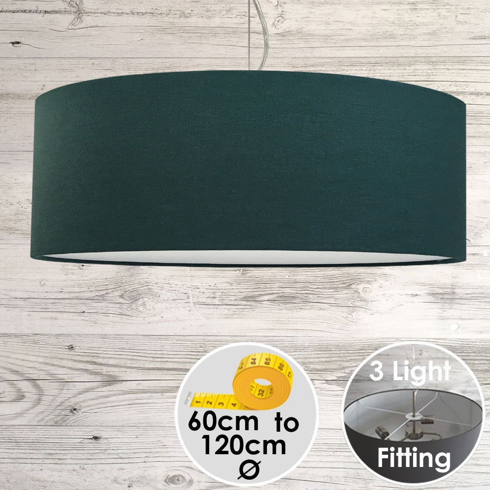 Cara Large Teal Drum Lamp Shade