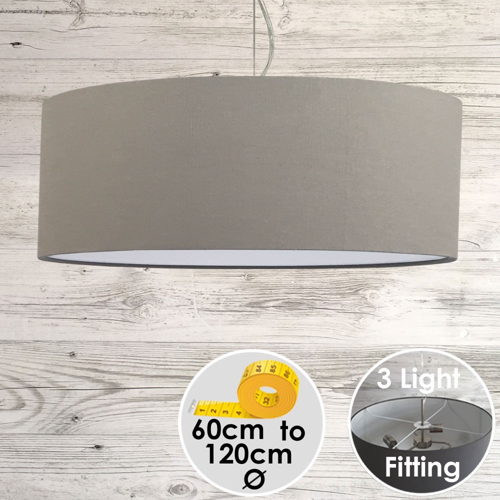 Cara Large Light Grey Drum Lampshade