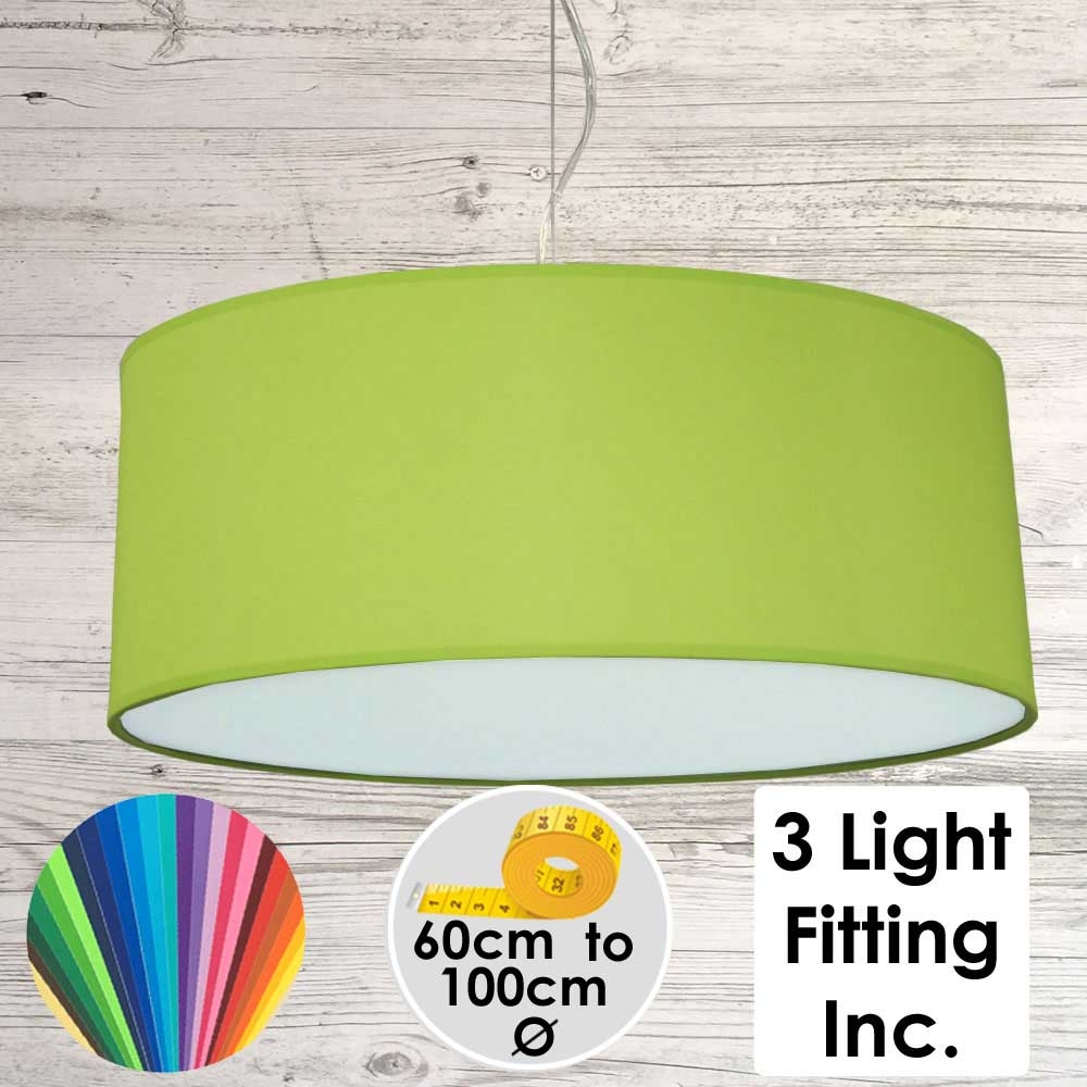 Lime Green Drum Ceiling Light 