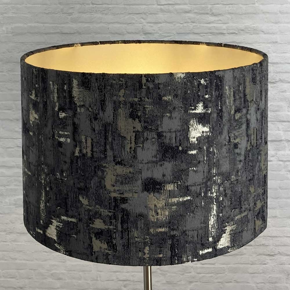 Luxe Drum Shade Charcoal & Gold